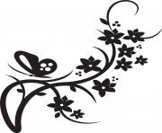 flower border clipart black and white