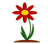 red flower border clip art png