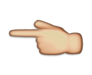 ios emoji white left pointing backhand index