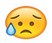 ios emoji disappointed but relieved face