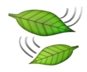 ios emoji leaf fluttering in wind