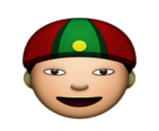 ios emoji man with gua pi mao