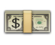 ios emoji banknote with dollar sign