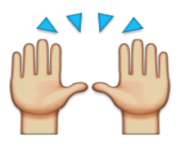 ios emoji person raising both hands in celebration