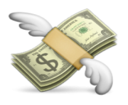 ios emoji money with wings