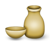 ios emoji sake bottle and cup