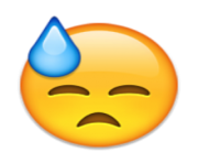 ios emoji face with cold sweat