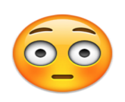 ios emoji flushed face