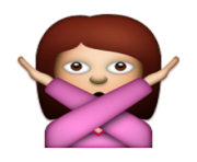 ios emoji face with no good gesture