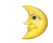 ios emoji first quarter moon with face