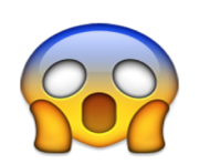 ios emoji face screaming in fear