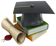 Graduation Cap Books and Diploma PNG Clipart