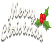 Merry Christmas Decor with Mistletoe PNG Clipar