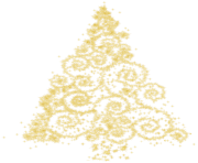 Gold Christmas Tree PNG Clip Art