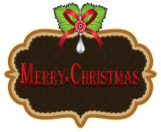 Merry Christmas Label PNG Clipar