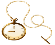 Gold Pocket Watch Clock PNG Clip Art