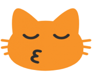 emoji android kissing cat face with closed eyes