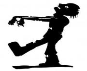 Zombie silhouette clipart medium size halloween ephemera