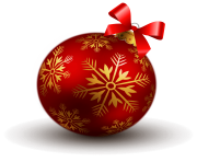 Transparent Red Christmas Ball PNG Clipart