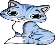 cat png cartoon blue