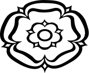 york rose flower clipart black and white