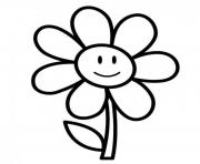 smile flower clipart black and white