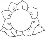 sunflower black and white flower clipart