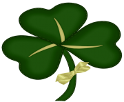 St Patrick Shamrock with Yellow Bow PNG Picture