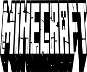 minecraft logo black and white