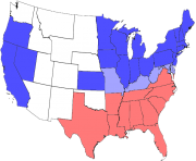 USA Map 1864 including Civil War Divisions