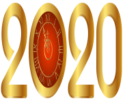 2020 Clock Gold Transparent PNG Clip Art