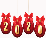 2020 Christmas Balls Transparent PNG Clip Art Image