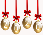 2020 Christmas Balls Transparent PNG Clip Art