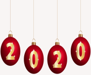 2020 and Christmas Balls PNG Clip Art