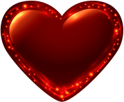 Fiery Glowing Heart PNG Clip Art Image