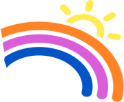 rainbow sun kids simple png